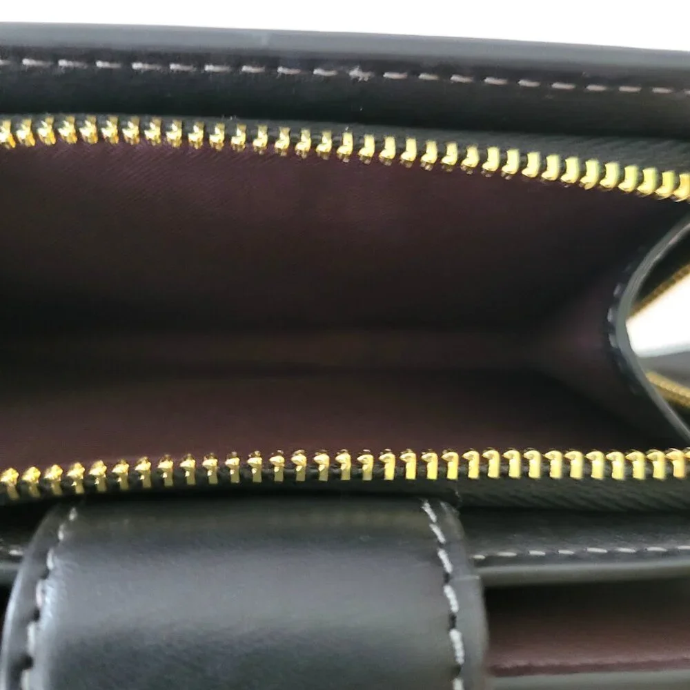 Coach CDF10 Medium Corner Zip Cherry Bifold Wallet Smooth Leather Black Multi - Picture 7 of 7